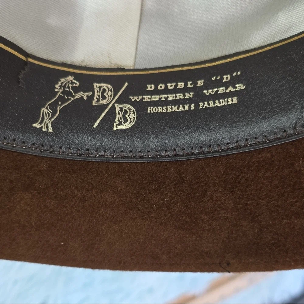 Stetson Mallory 4X Beaver Brown Western Hat Double D Pinch Fedora Feather